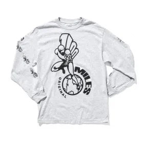 100 miles athletic grey original logo classic long sleeve