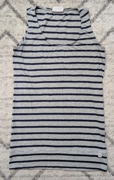 2 Striped Maternity Shirts, Grey & Pink, Small, Maternity S (4-6)