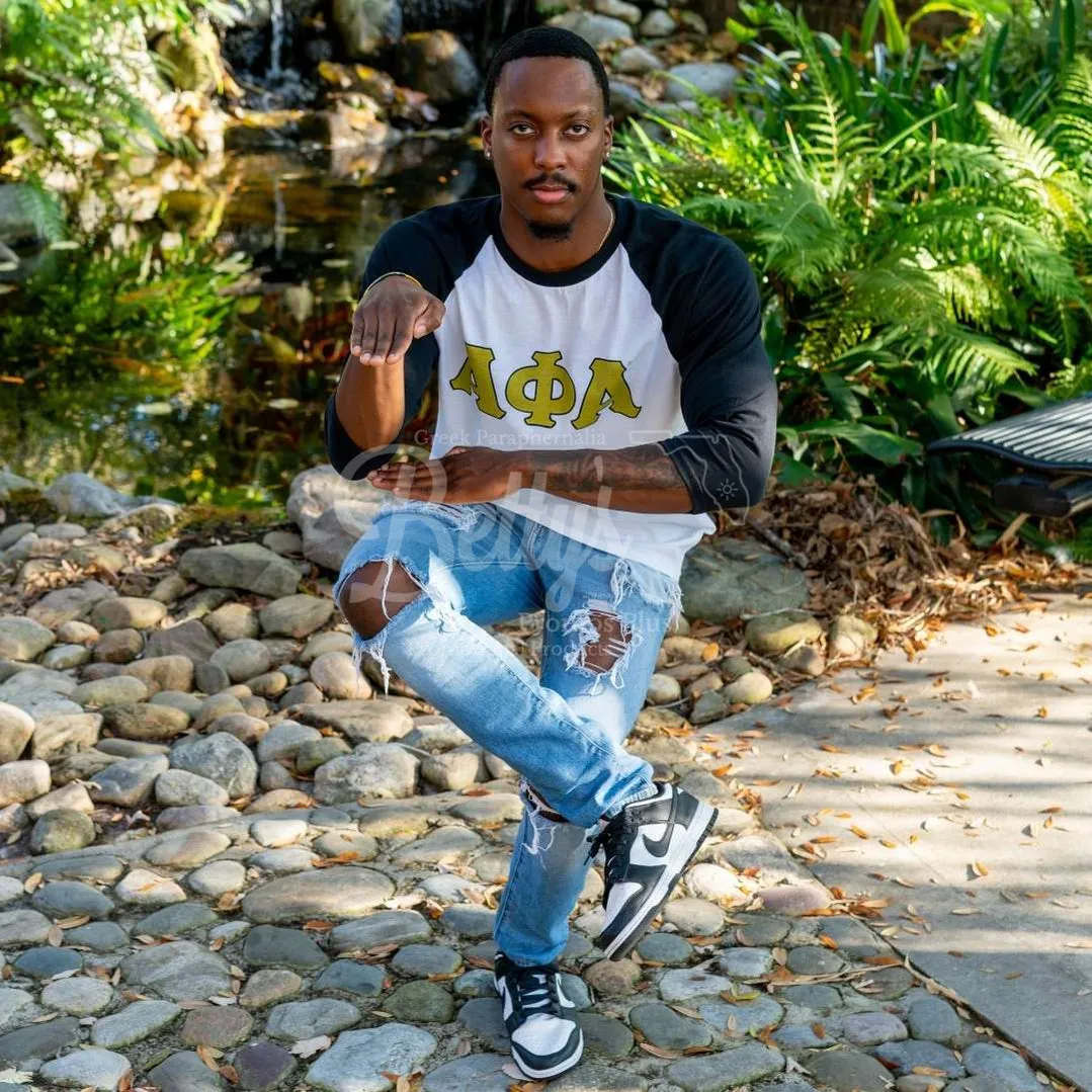 Alpha Phi Alpha ΑΦΑ Raglan Sleeve Screen Printed T-Shirt