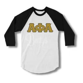 Alpha Phi Alpha ΑΦΑ Raglan Sleeve Screen Printed T-Shirt
