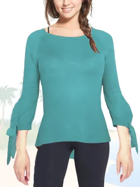 ASHORE WOMENS SLIM FIT FINE SWEATERS WITH BUBBLE CUFF