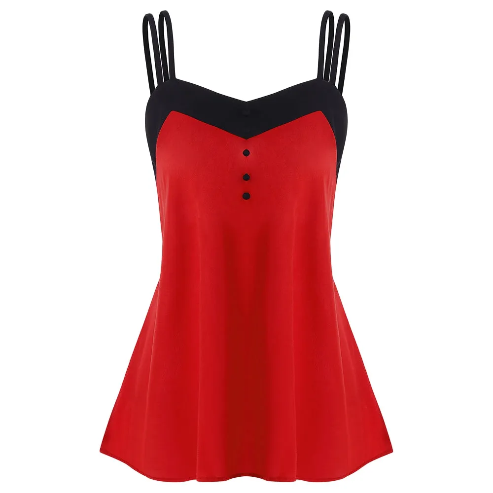 Backless Tank Top with Buttons
