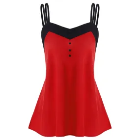 Backless Tank Top with Buttons