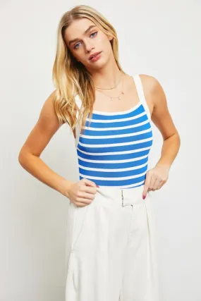 Bayside Blue Striped Tank Top