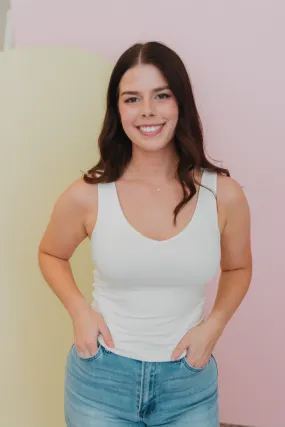 Behind The Times Off White Double Layer Tank