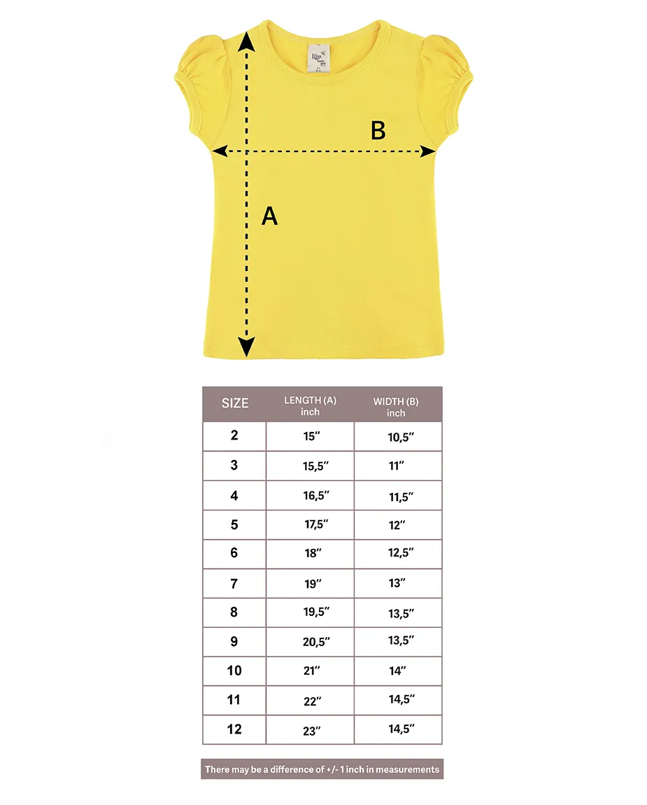 Big Girls Cotton Puff Sleeve Basic Crewneck T-Shirt