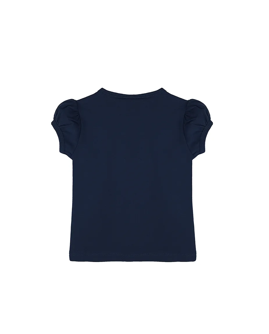 Big Girls Cotton Puff Sleeve Basic Crewneck T-Shirt