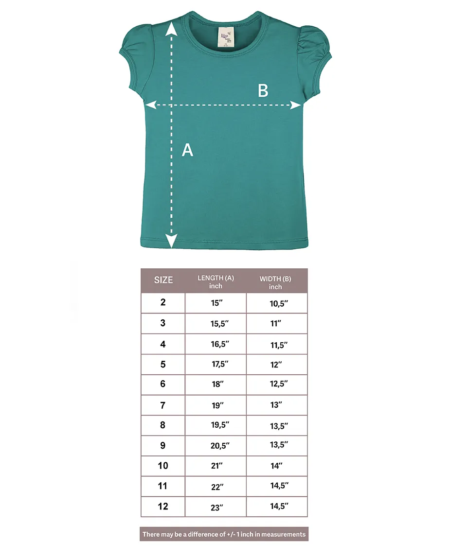 Big Girls Cotton Puff Sleeve Basic Crewneck T-Shirt