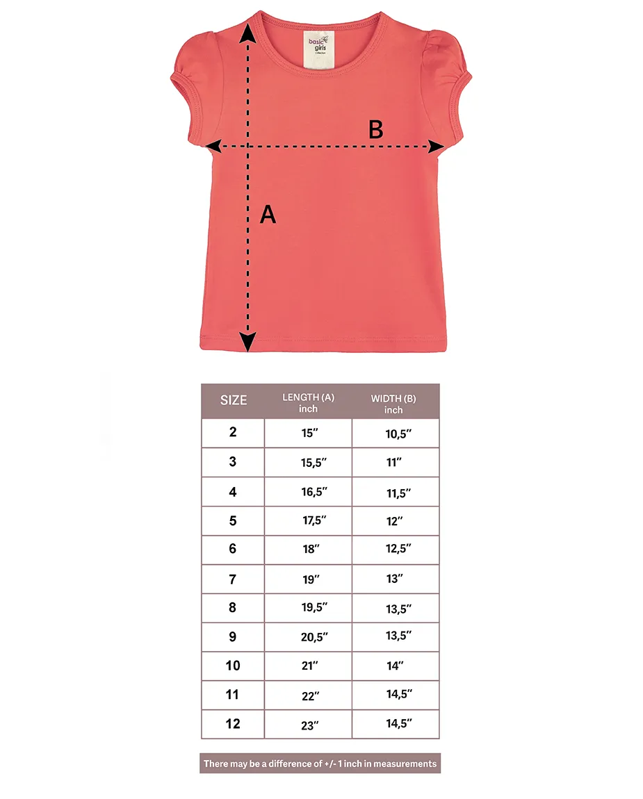 Big Girls Cotton Puff Sleeve Basic Crewneck T-Shirt