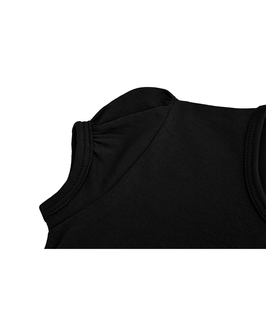 Big Girls Cotton Puff Sleeve Basic Crewneck T-Shirt