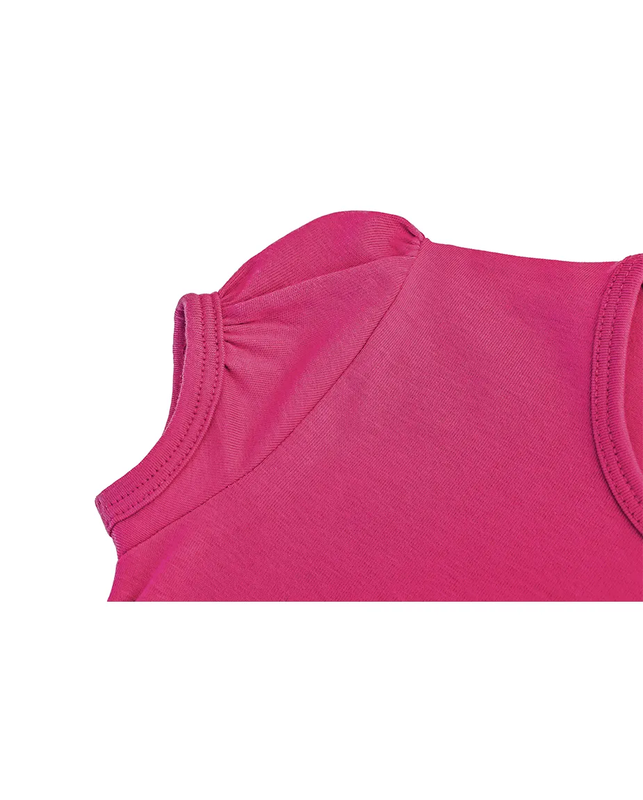 Big Girls Cotton Puff Sleeve Basic Crewneck T-Shirt