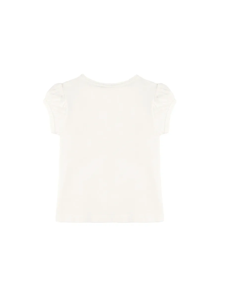 Big Girls Cotton Puff Sleeve Basic Crewneck T-Shirt