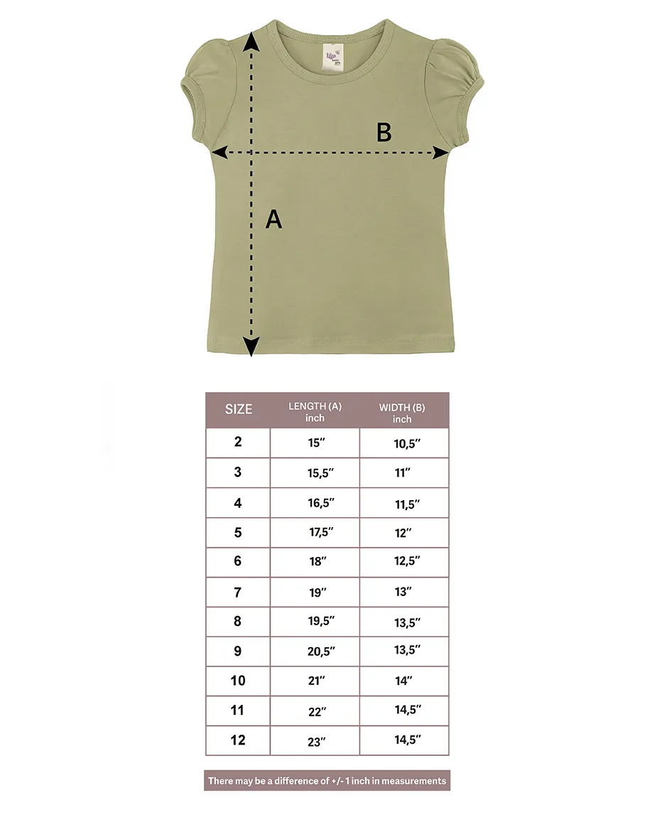 Big Girls Cotton Puff Sleeve Basic Crewneck T-Shirt