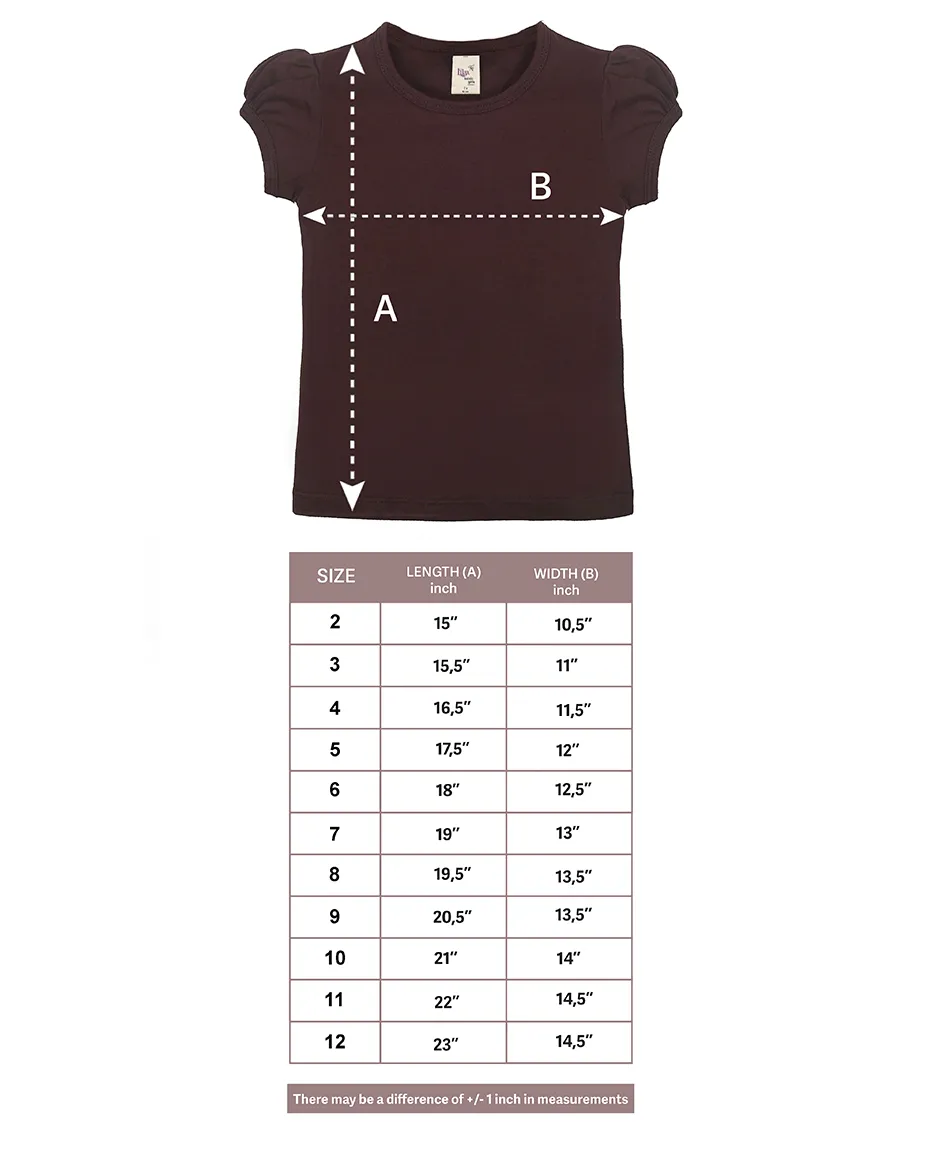 Big Girls Cotton Puff Sleeve Basic Crewneck T-Shirt