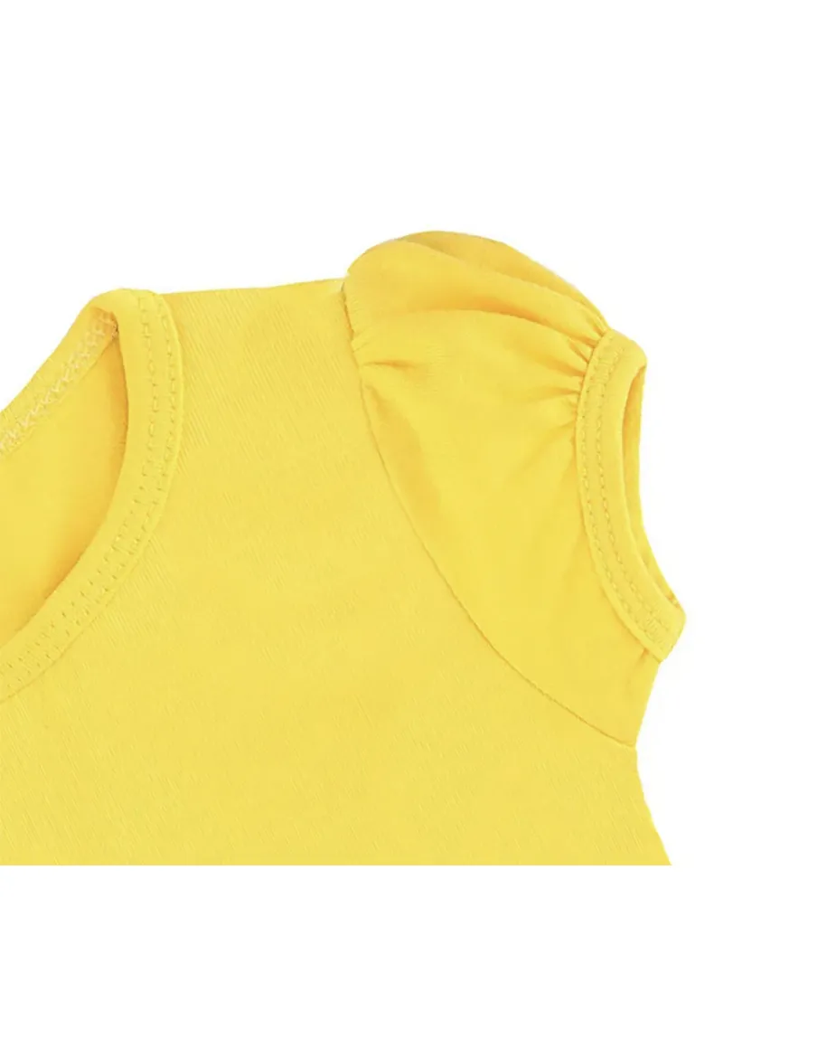 Big Girls Cotton Puff Sleeve Basic Crewneck T-Shirt