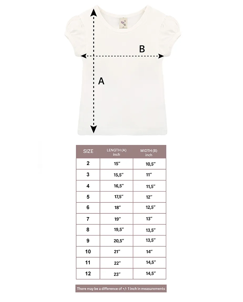 Big Girls Cotton Puff Sleeve Basic Crewneck T-Shirt