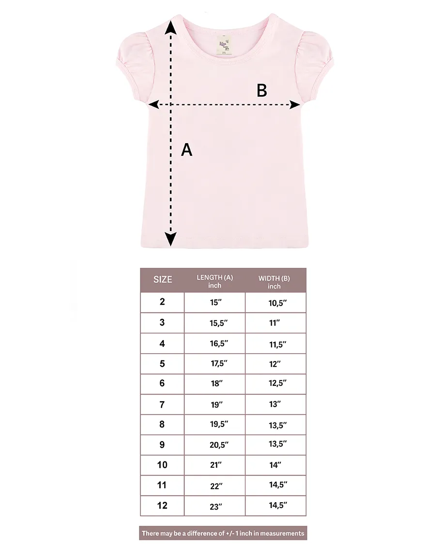 Big Girls Cotton Puff Sleeve Basic Crewneck T-Shirt