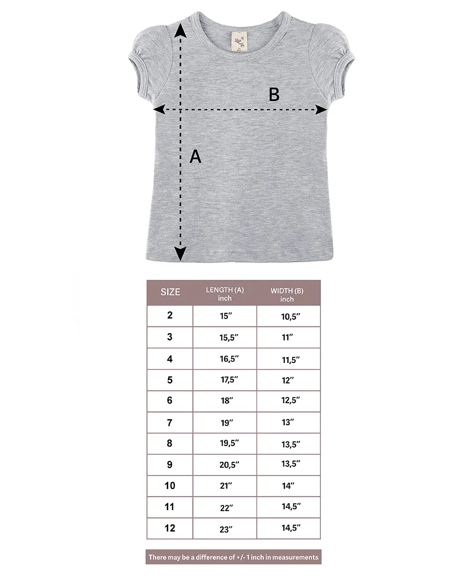 Big Girls Cotton Puff Sleeve Basic Crewneck T-Shirt