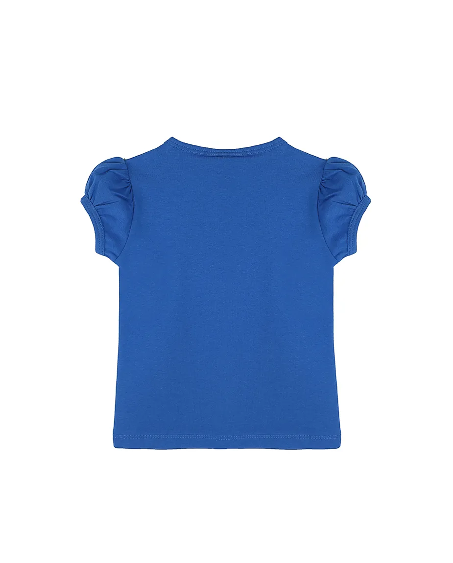 Big Girls Cotton Puff Sleeve Basic Crewneck T-Shirt