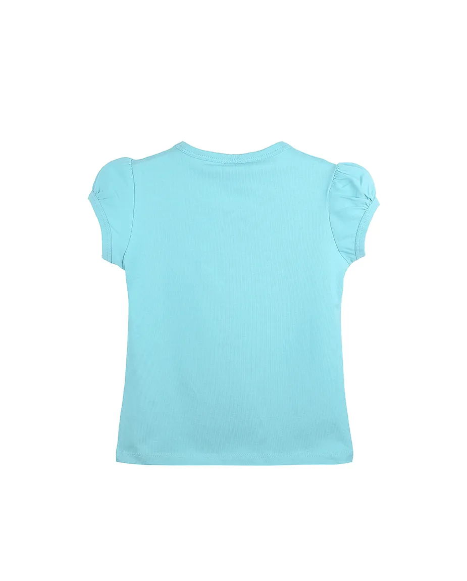 Big Girls Cotton Puff Sleeve Basic Crewneck T-Shirt