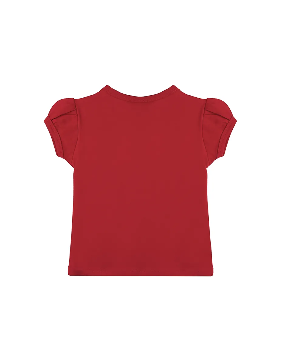 Big Girls Cotton Puff Sleeve Basic Crewneck T-Shirt