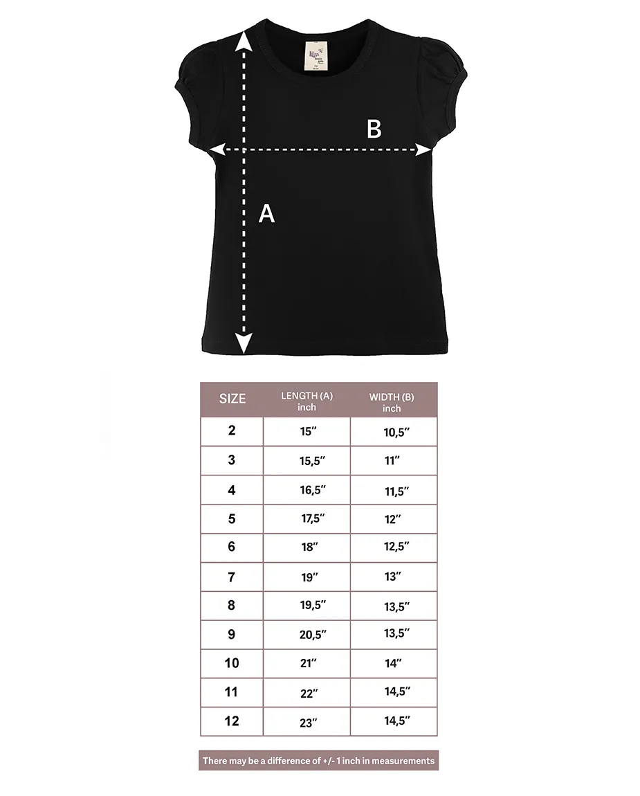 Big Girls Cotton Puff Sleeve Basic Crewneck T-Shirt