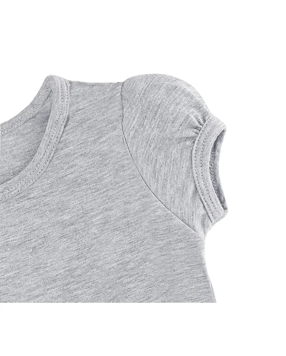 Big Girls Cotton Puff Sleeve Basic Crewneck T-Shirt