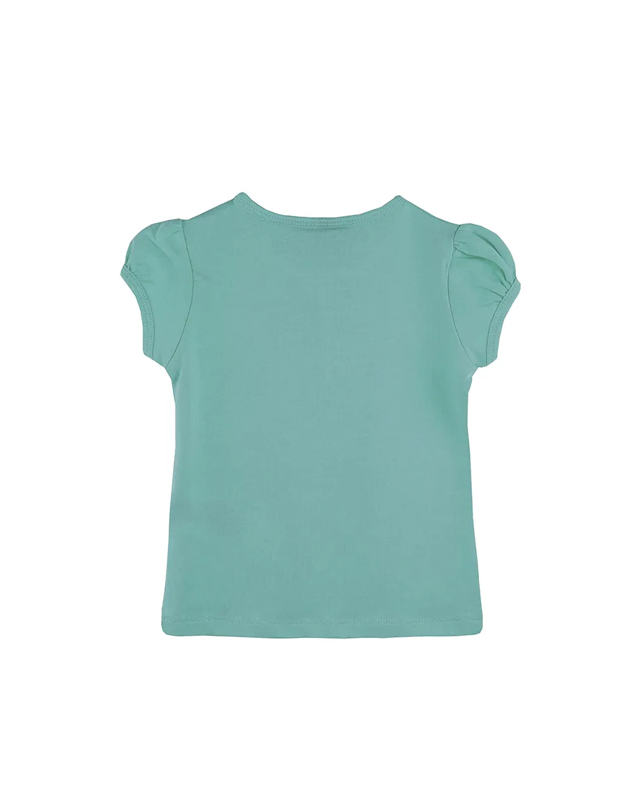 Big Girls Cotton Puff Sleeve Basic Crewneck T-Shirt