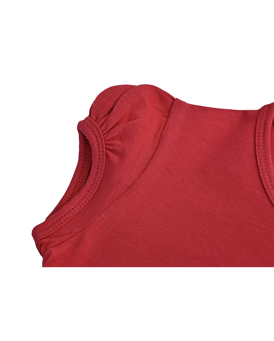 Big Girls Cotton Puff Sleeve Basic Crewneck T-Shirt