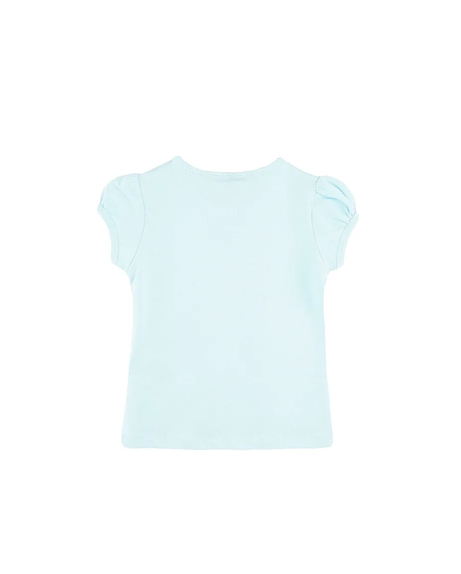 Big Girls Cotton Puff Sleeve Basic Crewneck T-Shirt