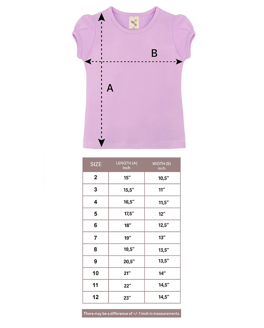Big Girls Cotton Puff Sleeve Basic Crewneck T-Shirt