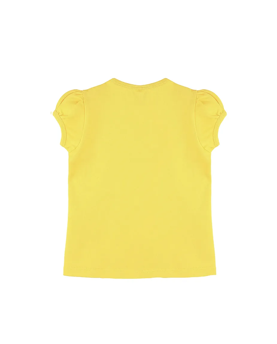 Big Girls Cotton Puff Sleeve Basic Crewneck T-Shirt