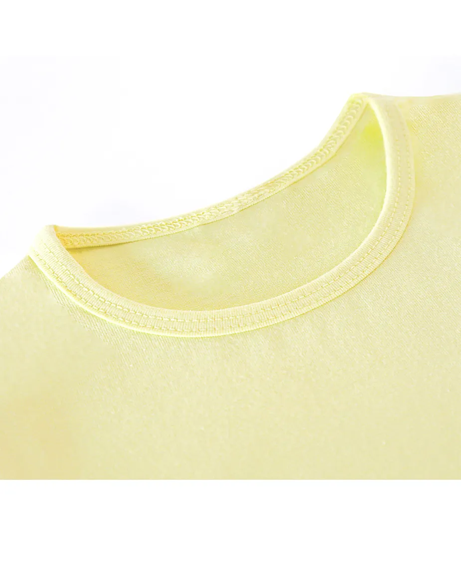 Big Girls Cotton Puff Sleeve Basic Crewneck T-Shirt