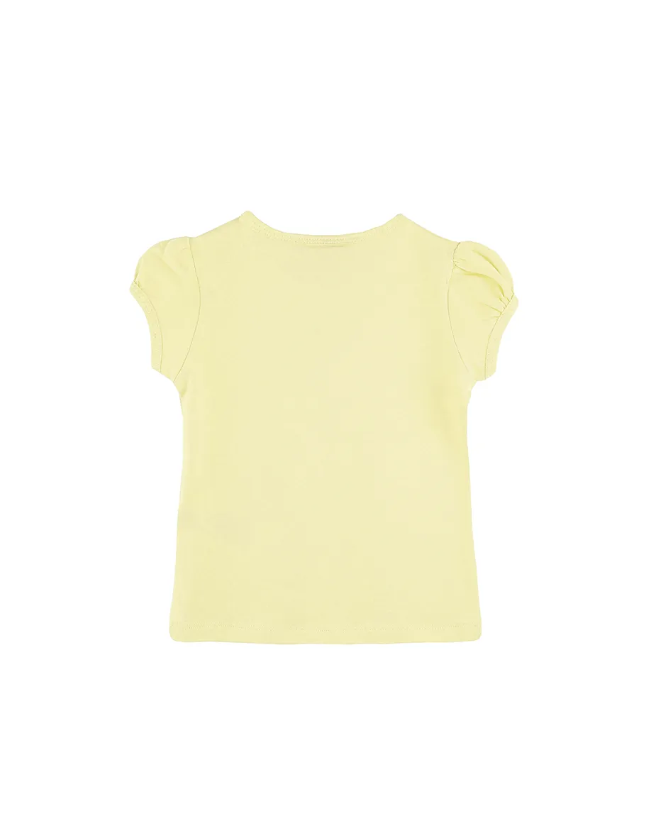 Big Girls Cotton Puff Sleeve Basic Crewneck T-Shirt