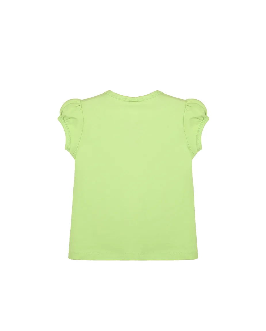 Big Girls Cotton Puff Sleeve Basic Crewneck T-Shirt