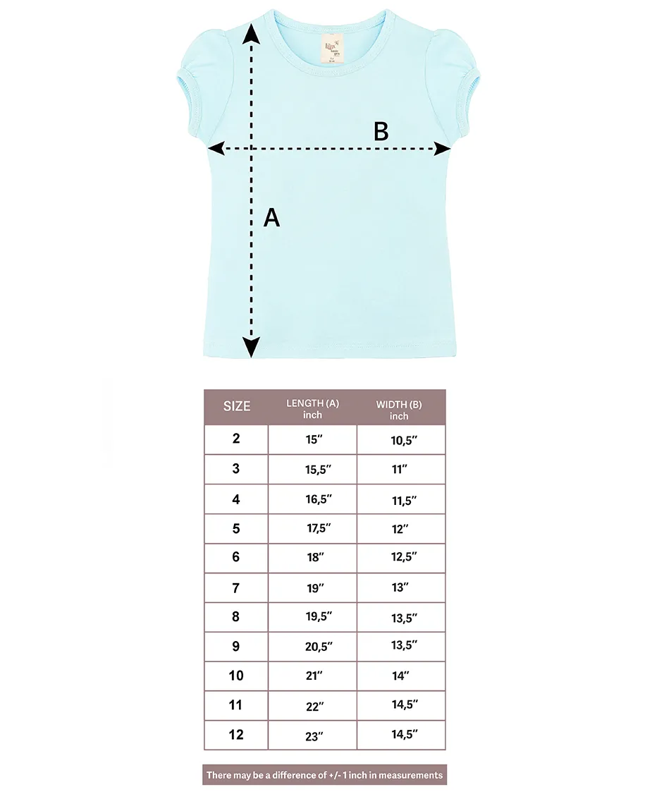 Big Girls Cotton Puff Sleeve Basic Crewneck T-Shirt