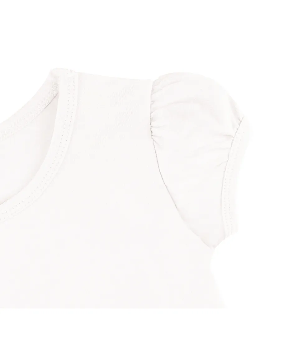Big Girls Cotton Puff Sleeve Basic Crewneck T-Shirt