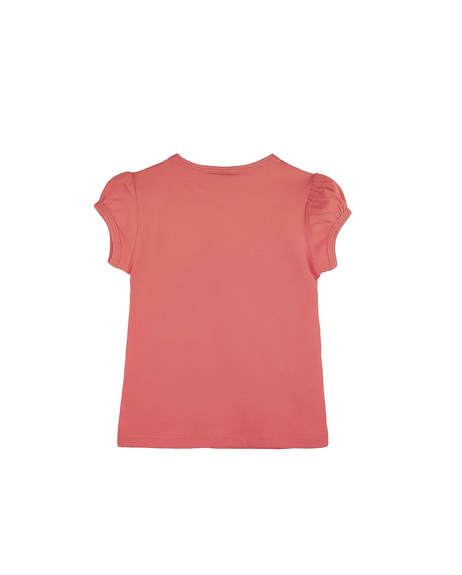 Big Girls Cotton Puff Sleeve Basic Crewneck T-Shirt