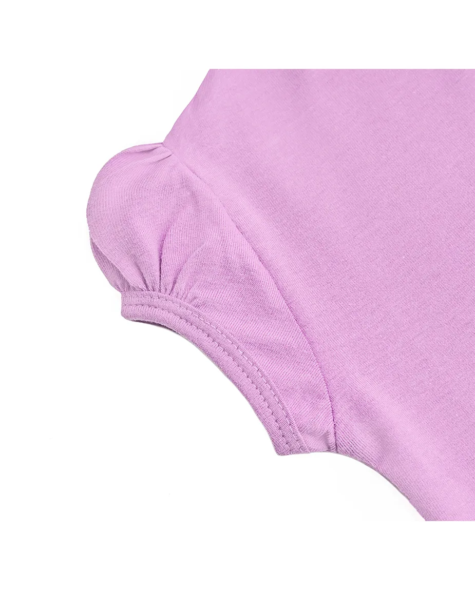 Big Girls Cotton Puff Sleeve Basic Crewneck T-Shirt