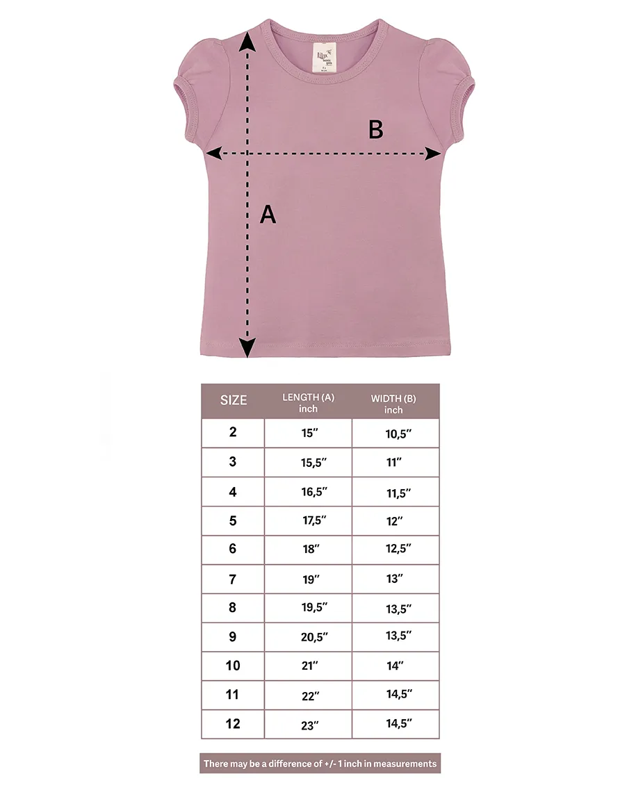 Big Girls Cotton Puff Sleeve Basic Crewneck T-Shirt