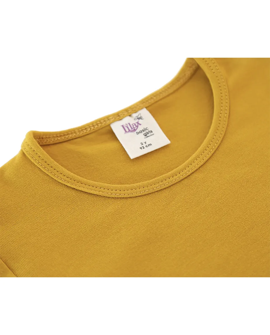 Big Girls Cotton Puff Sleeve Basic Crewneck T-Shirt