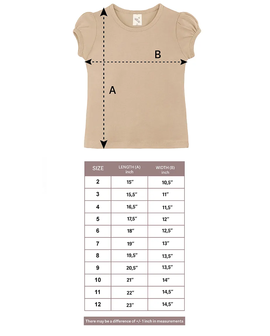 Big Girls Cotton Puff Sleeve Basic Crewneck T-Shirt