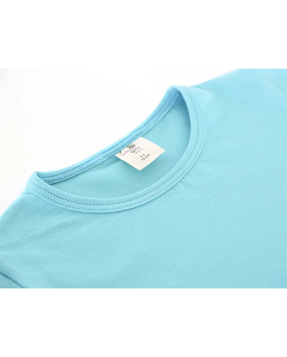 Big Girls Cotton Puff Sleeve Basic Crewneck T-Shirt