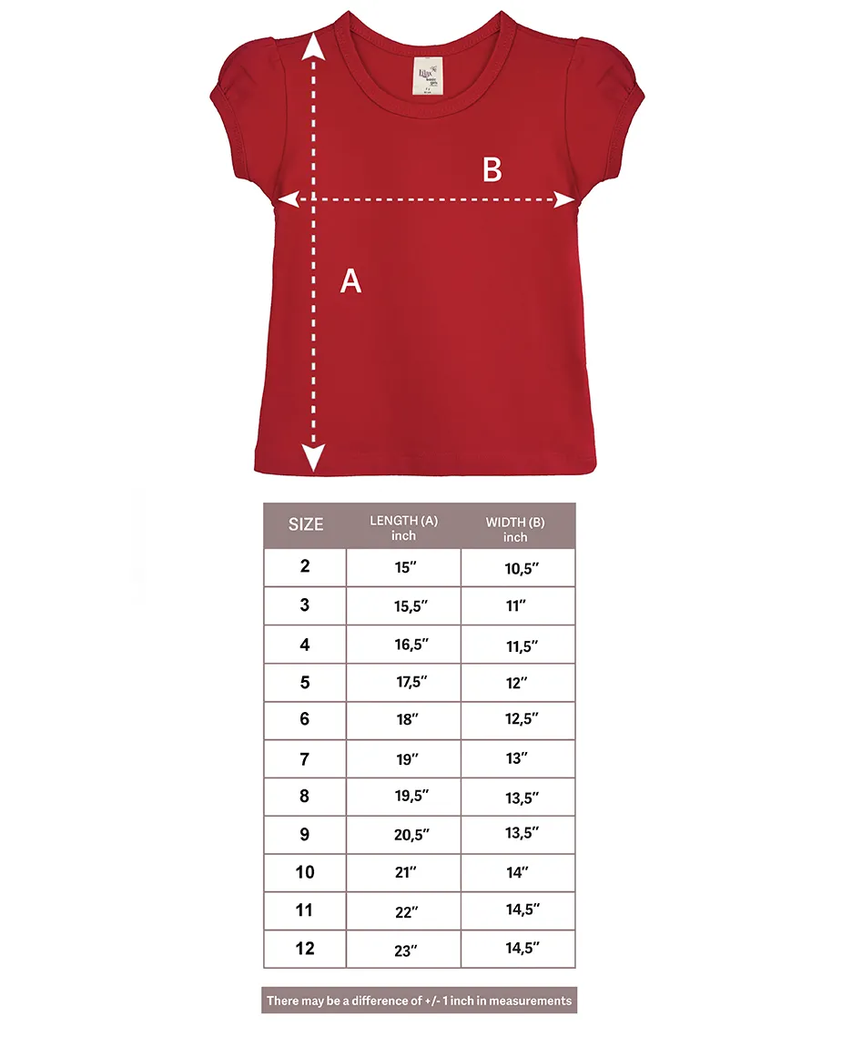 Big Girls Cotton Puff Sleeve Basic Crewneck T-Shirt