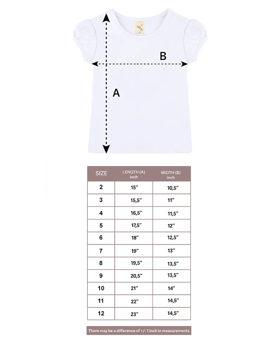Big Girls Cotton Puff Sleeve Basic Crewneck T-Shirt