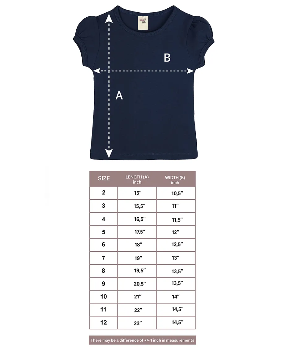 Big Girls Cotton Puff Sleeve Basic Crewneck T-Shirt