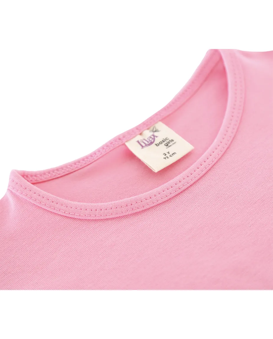 Big Girls Cotton Puff Sleeve Basic Crewneck T-Shirt
