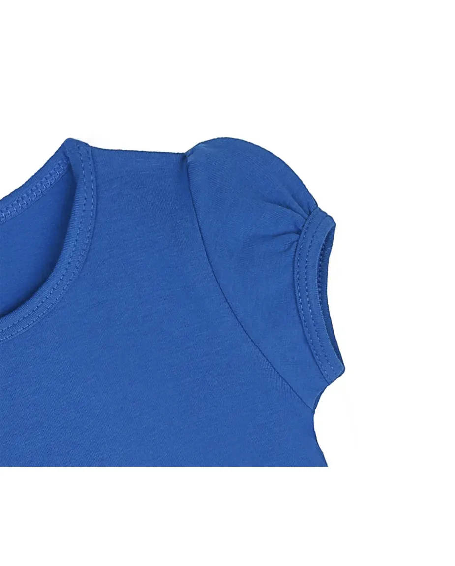 Big Girls Cotton Puff Sleeve Basic Crewneck T-Shirt