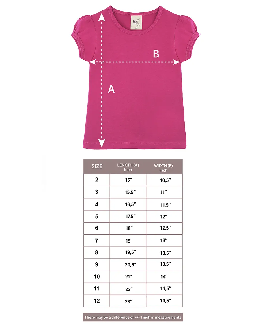 Big Girls Cotton Puff Sleeve Basic Crewneck T-Shirt