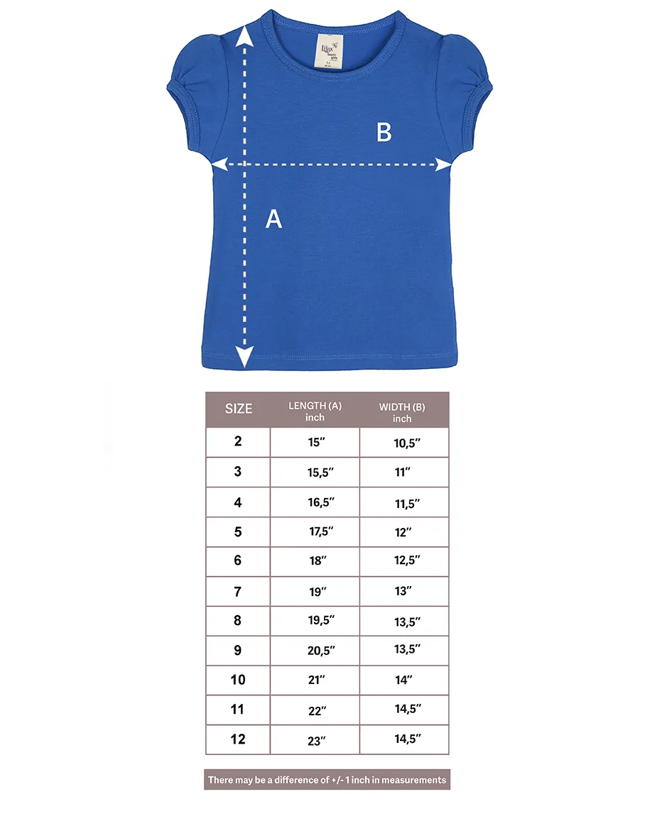 Big Girls Cotton Puff Sleeve Basic Crewneck T-Shirt